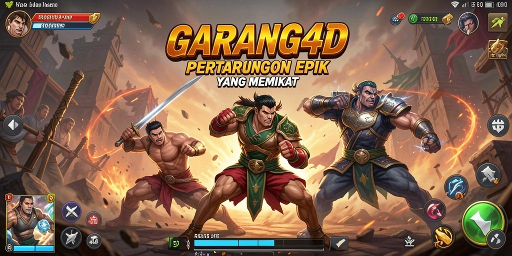 Tampilan pertarungan seru dalam GARANG4D dengan karakter yang beragam.