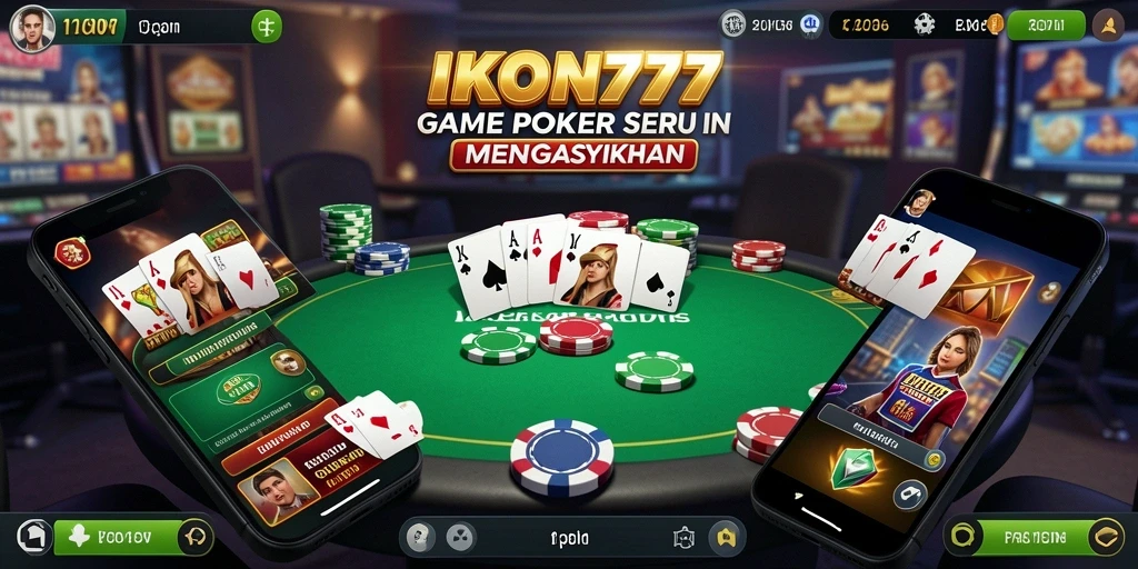 Tampilan menarik dari gameplay Poker di IKON777.