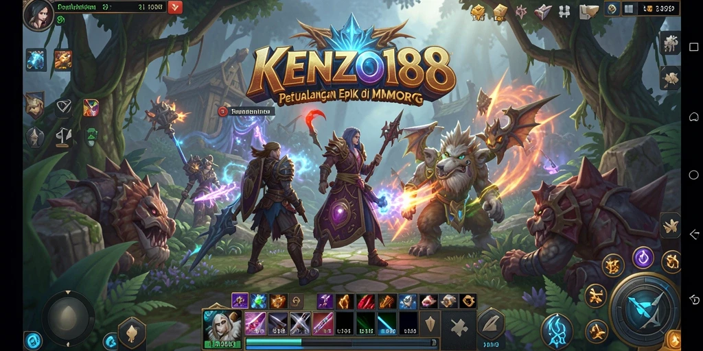 Screenshot gameplay KENZO188 menampilkan aksi pertempuran yang intens.