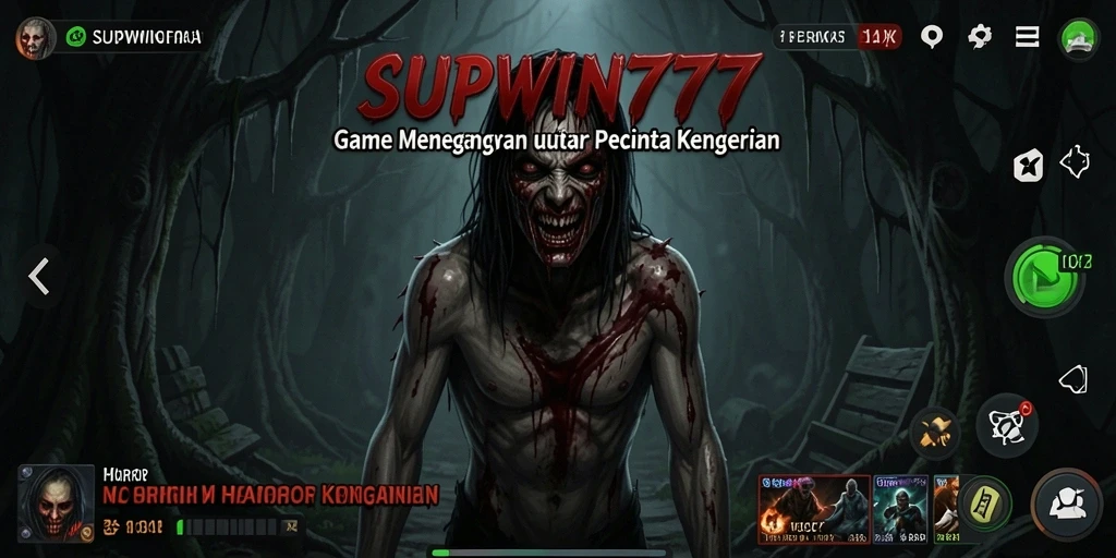 Screenshot permainan <strong>SUPWIN777</strong> menampilkan suasana horor yang mencekam.